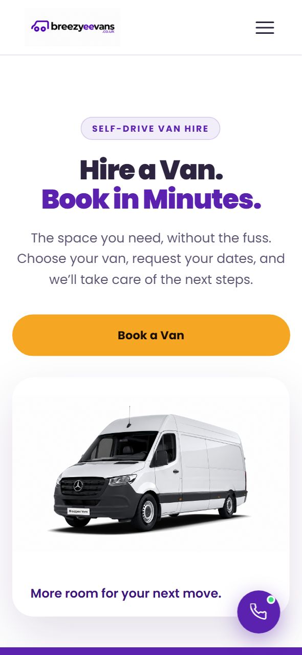 Breezyee Vans website on iPhone