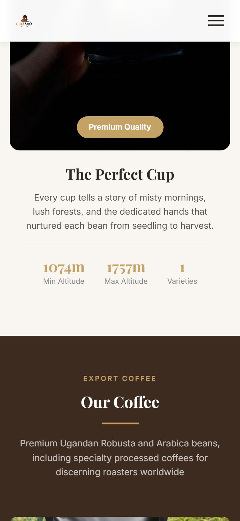 Eihamba Coffee mobile screen 2