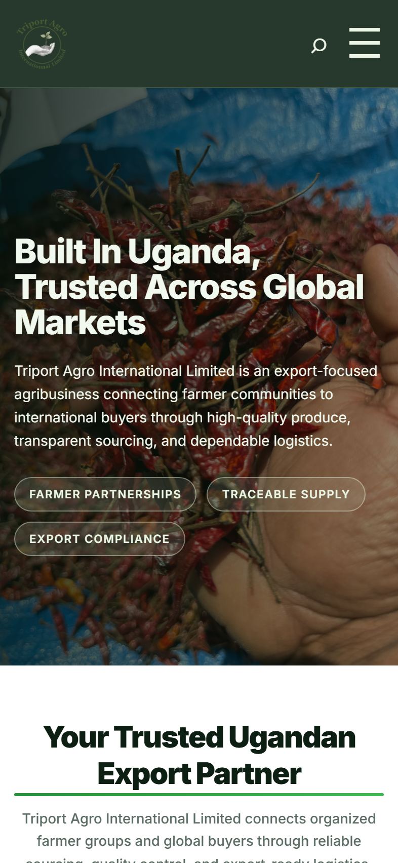 Triport Agro International mobile screen 3