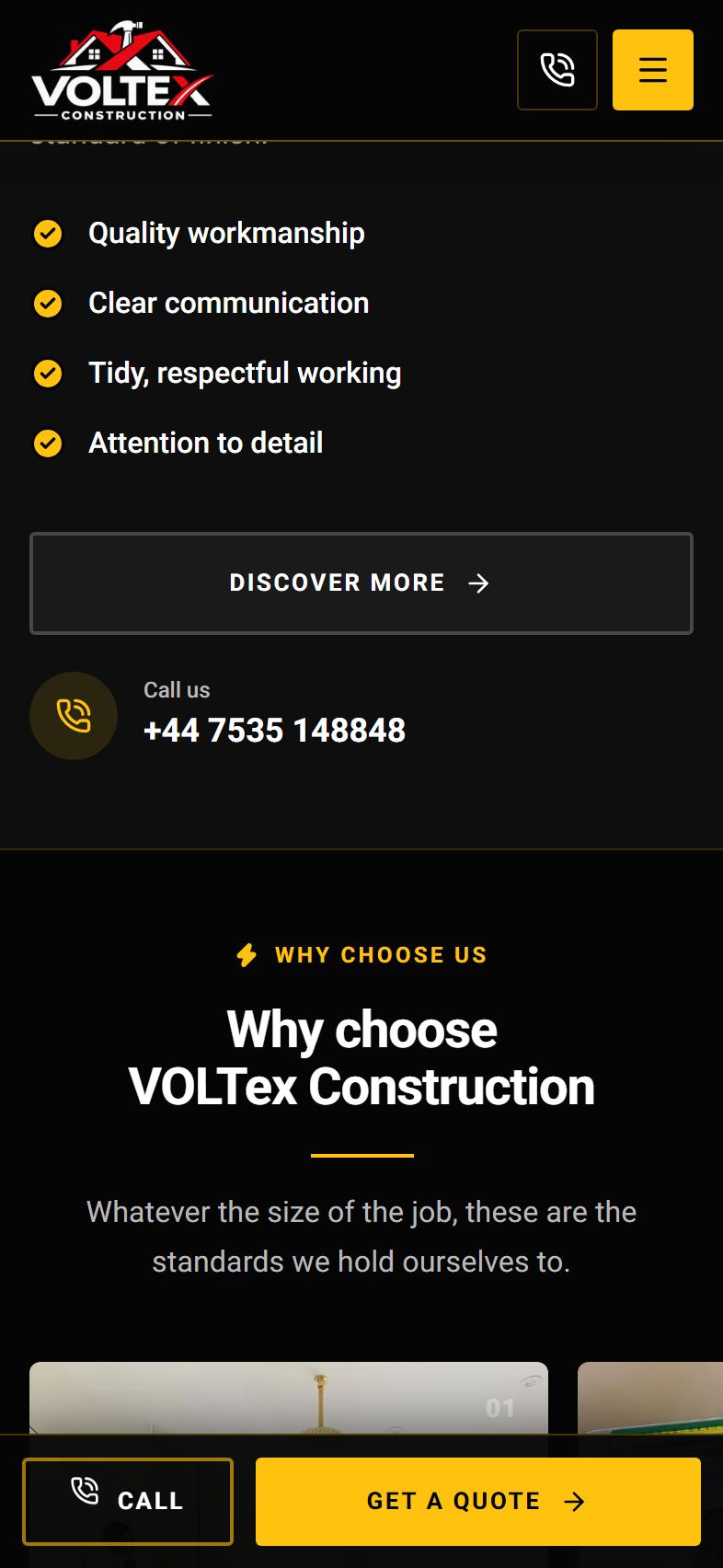 VOLTex Construction mobile screen 2